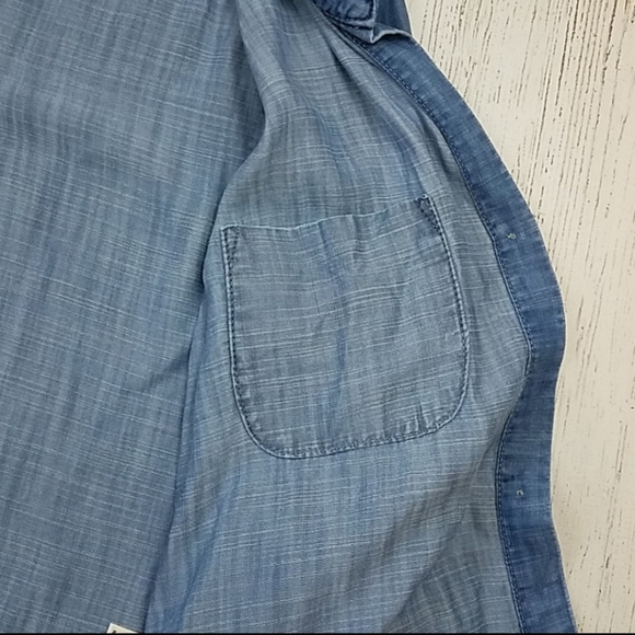Cloth & Stone Denim 3/4 Sleeve Shirt - Picture 4 of 7